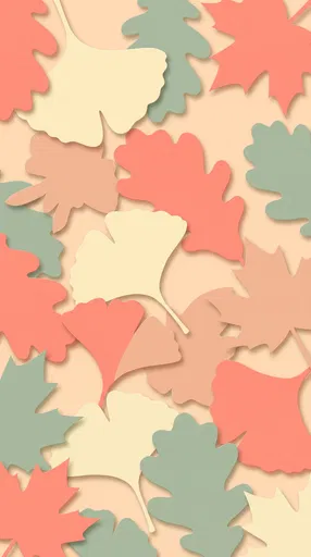 Pastel Paper Cut Autumn Leaves Wallpaper