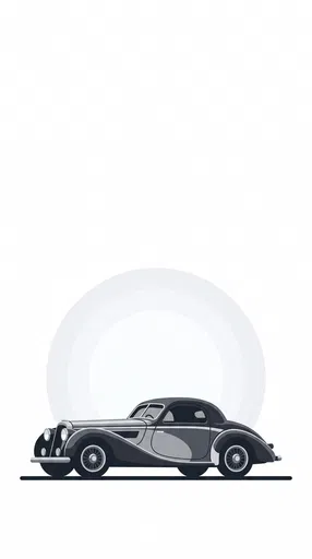 Monochrome Vintage Coupe Vector Illustration