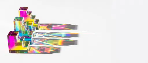 Dichroic Glass Steps with Rainbow Light Refraction