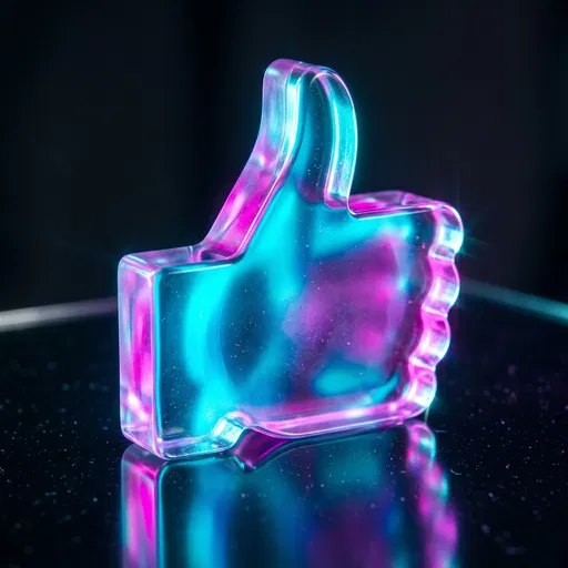 Glowing Neon Acrylic Thumbs Up Sculpture