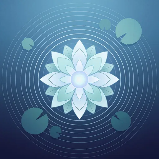 Minimalist Blue Lotus Flower Illustration