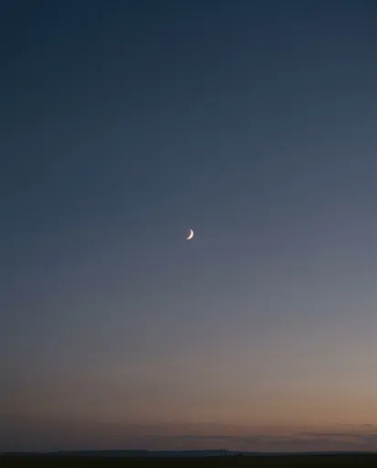 Crescent Moon in Twilight Sky