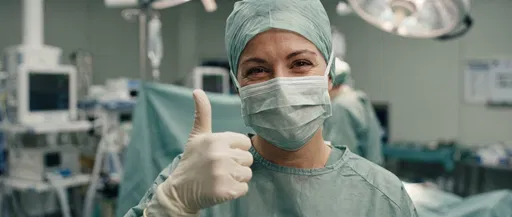 Female Surgeon Giving Thumbs Up