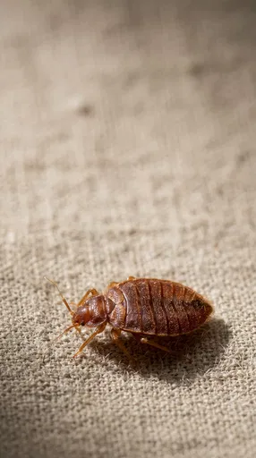 Macro Bed Bug on Beige Linen