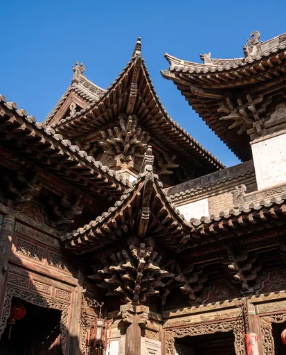 Traditional Chinese Wooden Roof and Brackets