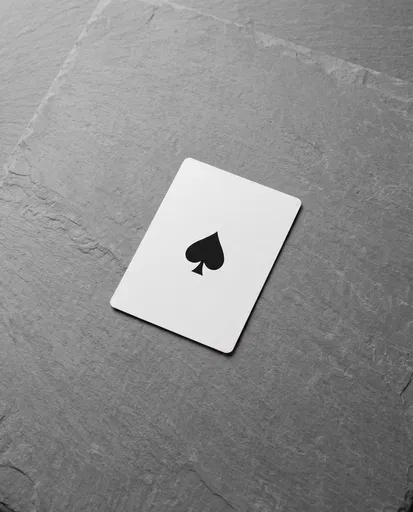 Minimalist Spade Playing Card on Gray Slate