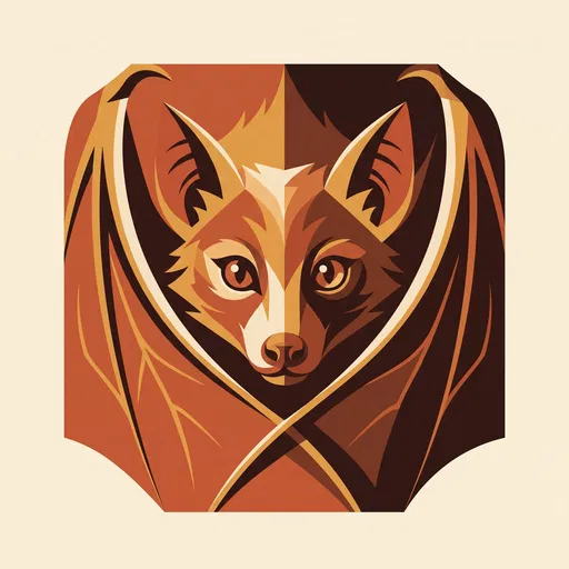 Geometric Flying Fox Bat Emblem