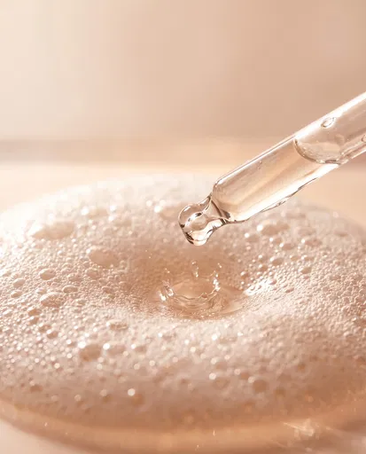 Glass Pipette Dropping Liquid Into Foam