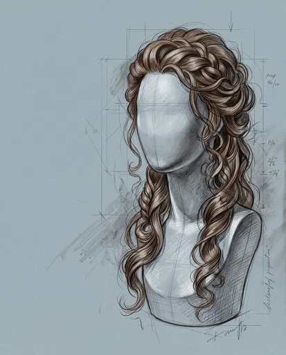 Academic Sketch of Mannequin With Braided Hair