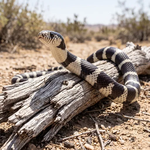 California Kingsnake on Desert Driftwood