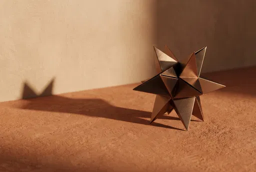 Minimalist Brushed Bronze Origami Star