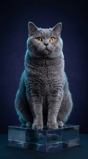 British Shorthair Cat Studio Portrait