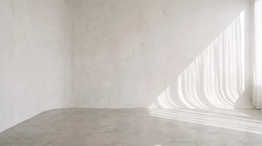 Minimalist Plaster Studio Backdrop with Curtain Shadows