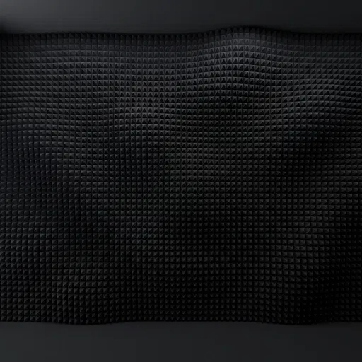 Undulating Black Acoustic Foam Wall