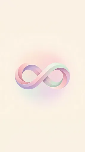 Pastel Ribbon Infinity Symbol Illustration
