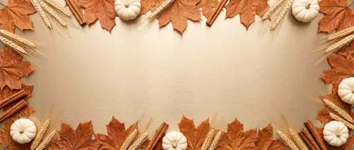 Autumn Flatlay Frame on Brushed Brass