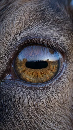 Macro Close-Up of a Goat Eye