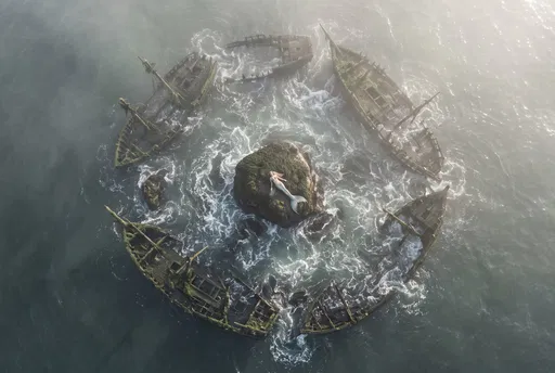 Aerial View of Siren and Shipwrecks