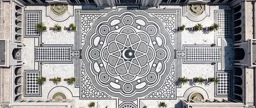 Aerial View of Courtyard Mosaic