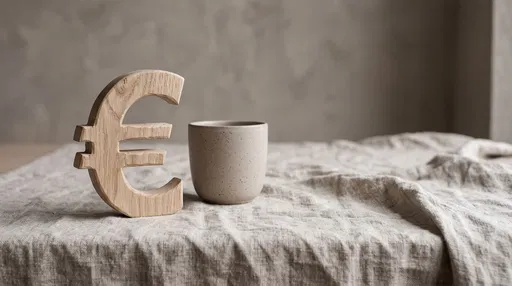 Wooden Euro Symbol Beside Ceramic Cup