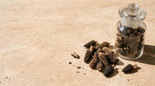 Dried Morel Mushrooms with Glass Jar