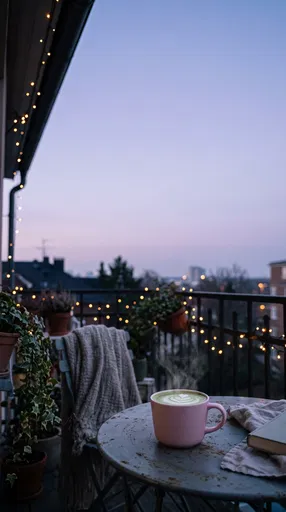 Matcha Latte on Cozy Dawn Balcony