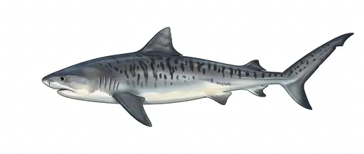 Tiger Shark Side Profile Illustration