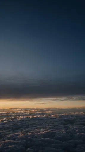 Aerial Sunset View Above Cloud Deck