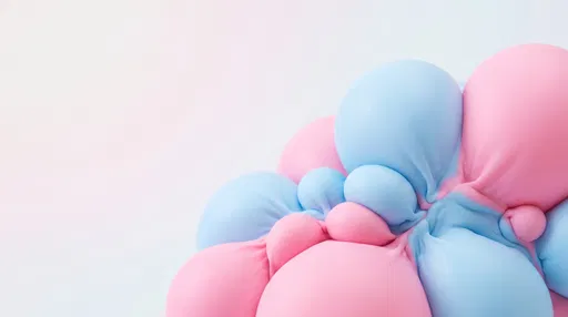 Abstract Pink and Blue Silicone Bubbles