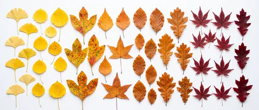 Autumn Leaves Color Gradient Flat Lay
