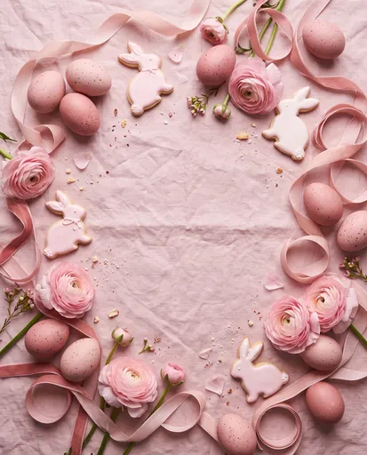 Blush Pink Easter Flat Lay Frame