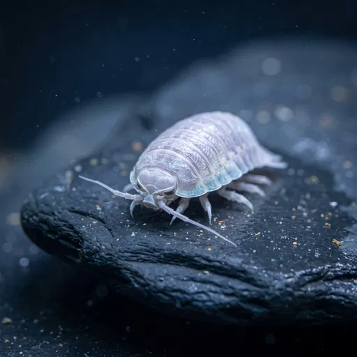 Macro Close-Up of Pale Giant Isopod