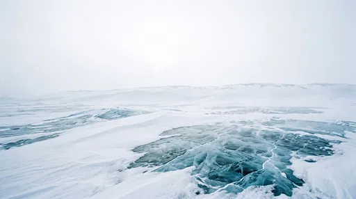 Minimalist Snow Dunes and Blue Ice