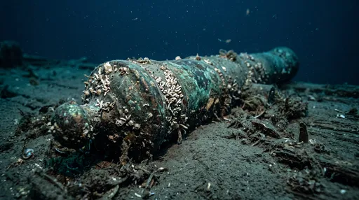 Sunken Bronze Cannon on Shipwreck Deck