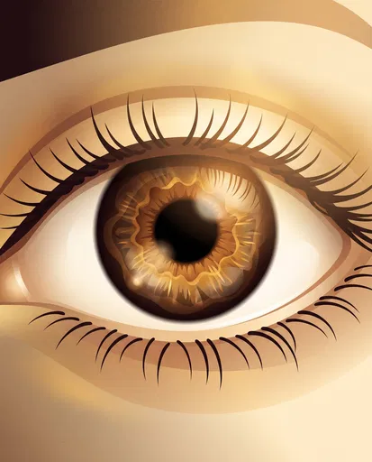 Graphic Illustration of Warm Brown Eye