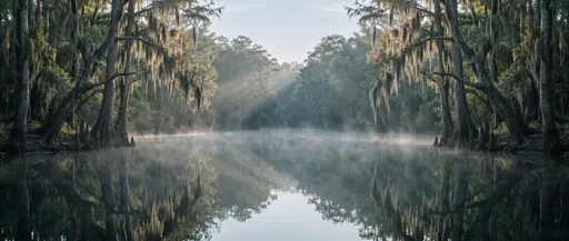 Misty Cypress Swamp at Dawn
