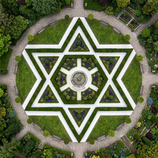 Aerial View of Star of David Garden