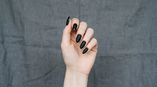 Matte Black French Tip Manicure