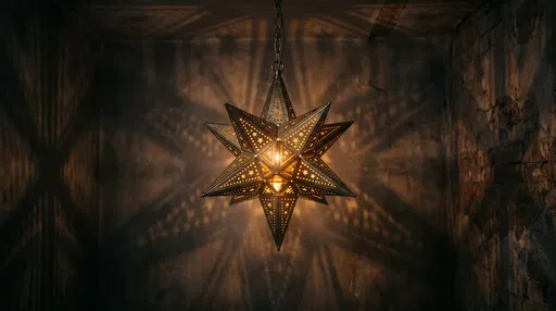 Glowing Brass Moravian Star Lantern