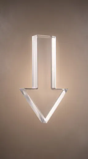 Frosted Acrylic Downward Arrow