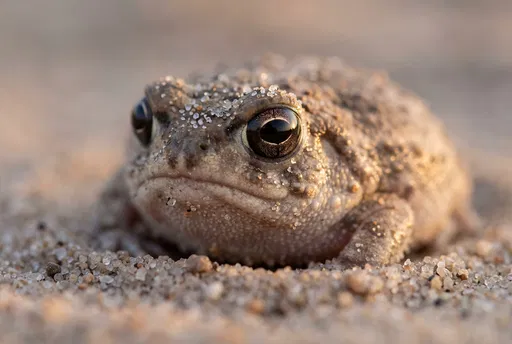 Desert Rain Frog on Sand Macro