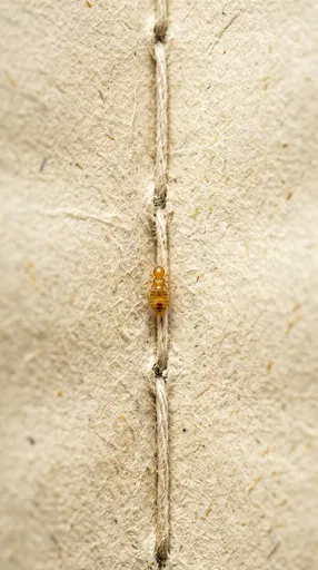 Booklouse Crawling on Antique Book Binding
