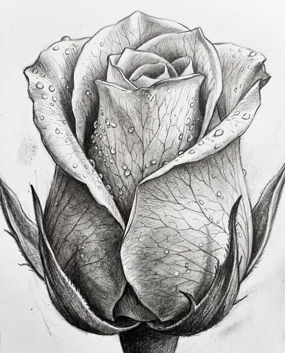 Graphite Pencil Sketch of Rosebud