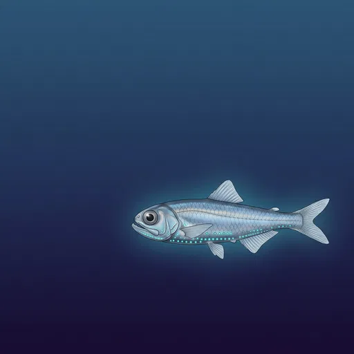 Scientific Illustration of Bioluminescent Lanternfish