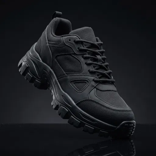 Matte Black Chunky Technical Sneaker