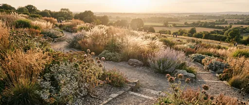 Hilltop Dry Garden in Warm Light