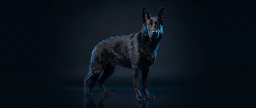 Black German Shepherd Studio Portrait