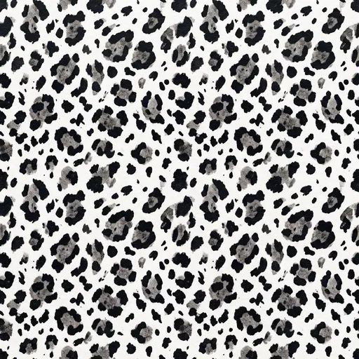 Seamless Monochrome Snow Leopard Print Pattern