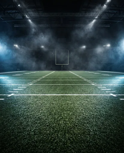 Dark Smoky Indoor Football Field Background