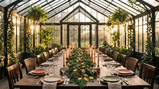 Festive Dining Table in Sunlit Conservatory